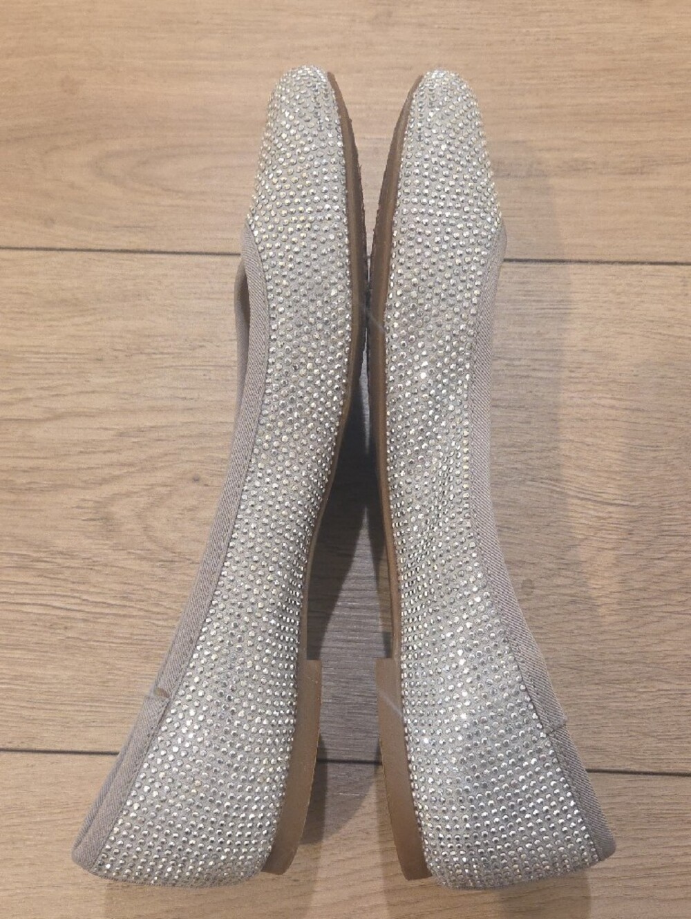 Silver Rhinestone Ballet Flats - Picture 2 of 5